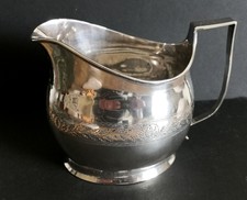 Silver George III Engraved Milk Jug Creamer Richard Ferris, Exeter c1800 - 139g