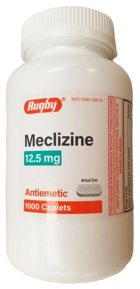 Rugby Meclizine 12.5mg Nausea Motion Sickness Caplets 1000ct -- - Image 1 of 2