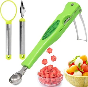 Watermelon Cutter Slicer with Melon Baller Scoop Set, Fruit Scooper Knife for Di - Picture 1 of 6