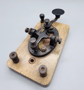 Antique Morse Code Telegraph Key Vintage Wireless Telegraph Signal Sender - Zdjęcie 1 z 12