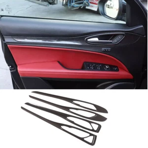 Borde de panel de puerta interior aspecto de fibra de carbono para Alfa Romeo Stelvio Sprint 18-23 - Imagen 1 de 9