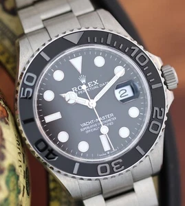 2024 Rolex Yacht-Master RLX TITANIUM 226627 Intense Black Ceramic 42mm Full Set - Picture 1 of 11