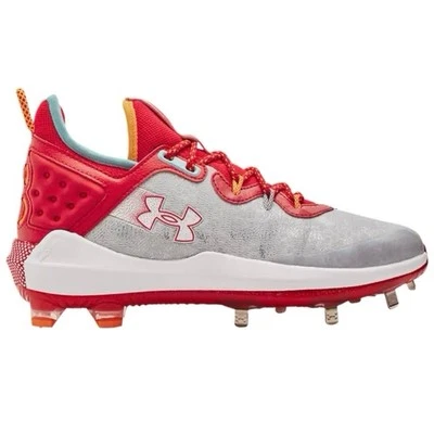 Under Armour UA Harper 8 Low ST Baseball Cleats 3026588-105 White Red Mens Sz 7 - Image 1 of 4