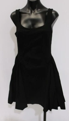 ASOS Design Women's Bengaline Scoop Neck Flippy Mini Dress CN6 Black Size 8 NWT - Imagem 1 de 4