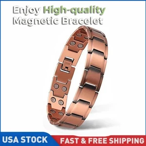 Men's Bracelet Magnetic Therapy Arthritis Pain Relief Pure Solid Copper UN BOX - Picture 1 of 5