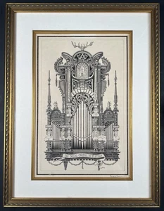 Ronald Barnes 1977 Original Tuschezeichnung The Ducal Chapel at Plotsch gerahmt 24x18 - Bild 1 von 18