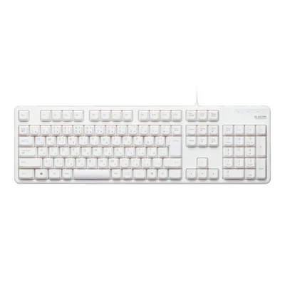 Elecom keyboard wired membrane full keyboard white - Image 1 of 4