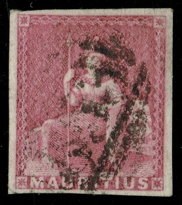 [st1816] Mauricio 1858-62 SG 29 usado 9d magenta CV: £225 firmado Brun (París) Foto 1 de 2