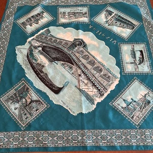 Vintage Venezia Schal Souvenir Wahrzeichen Venedig Made in Italy Reise 30" Quadrat 161 - Bild 1 von 7