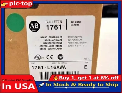 New AB 1761-L16AWA MicroLogix 1000 16 Point Controller 1761L16AWA US Free Tax - Image 1 of 3