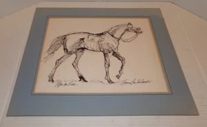 1970 Jennifer Rowland Horse Racing Drawing Original Equestrian Art Artwork 15x17 - Picture 1 of 10