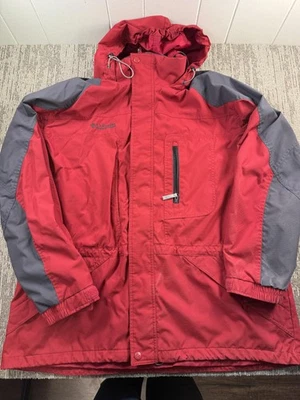 Chaqueta Columbia Para Hombres 2XL Roja Gris Intercambio Con Capucha Esquí Nieve Parka Núcleo Foto 1 de 4