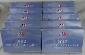 (10) 2010-S US Mint Proof Sets 140 Coins OGP COA Box Wholesale Lot United States - Picture 1 of 7