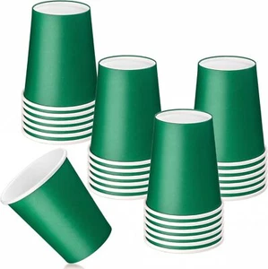 25 Pack 8 oz Disposable Paper Cups, Hot 25 Count (Pack of 1), Green - Picture 1 of 7
