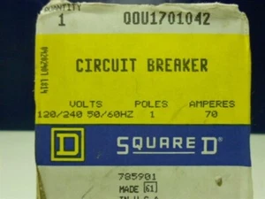 SQ D QOU1701042 70A-120/240V, 1 POLIG, NEUER ÜBERSCHUSS - Bild 1 von 2