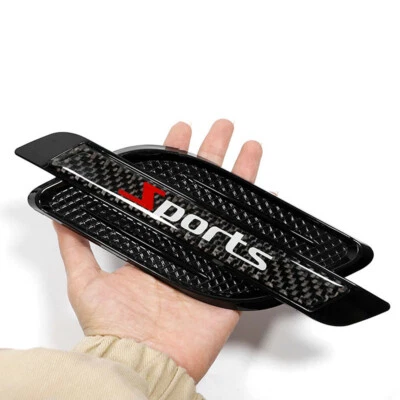 Car Body Side Air Flow Vent Fender Sports Leaf Plate TPU Carbon Fiber Stickers   - Image 1 of 4