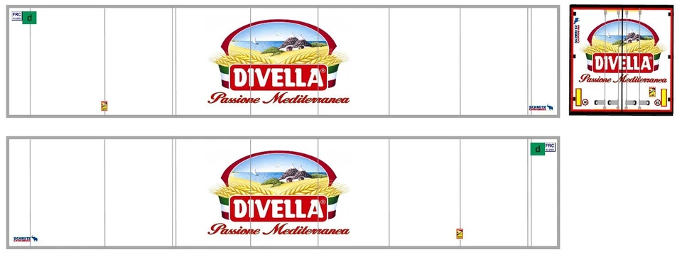 Nuova Grafica Divella adesiva per rimorchi Herpa 1/87 autoproduzione - Immagine 1 di 1