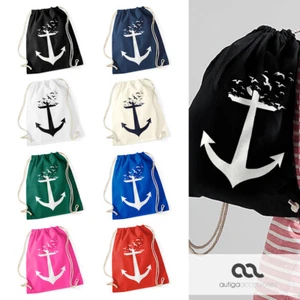 Turnbeutel Anker Vögel Hipster Beutel Tasche Anchor Birds Stringbag Beuteltasche - Bild 1 von 10