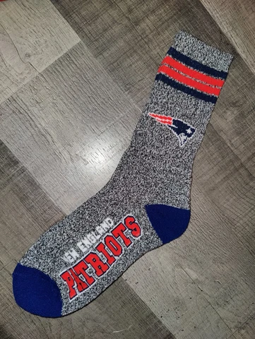 New England Patriots Mens Got Marbled Deuce NFL Team Crew Socks Large Cover