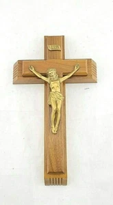 Cruz de Madera Toboganes Abrir 2 Velas Botella de Agua Bendita 3" X 7.5 Últimos Ritos INRI - Imagen 1 de 8