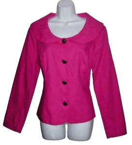 CHADWICKS Pink Lined Linen-Blend Jacket, Size 12 - New Without Tags - Picture 1 of 2