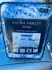 Laura Ashley Home Elise Ultra Soft Comforter Bedding Set Delicate for Twin Blue