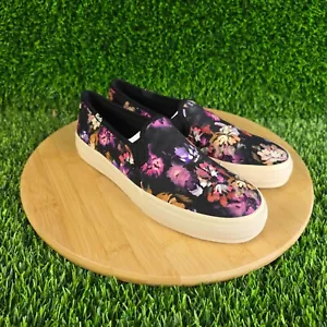Scarpe slip on Keds donna Double Decker Blooms nere taglia 7 nuove con scatola - Foto 1 di 6