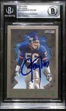 1991 Fleer Pro Vision #3 Lawrence Taylor HOF Autograph Beckett BAS Auth 6657