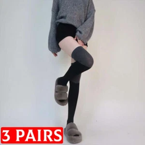 3x Sexy Womens Warm Cotton Thigh High-Stockings Knit Over Knee Girls Long Sock - Picture 1 of 12