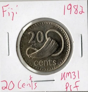 Moneda Fiji 20 Céntimos 1982 KM31 - Imagen 1 de 2