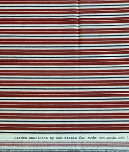 Garden Americana by Deb Strain for Moda BTY 100% cotton striped fabric. - Picture 1 of 3