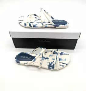 Nine West Beva flache Damen-Slipper überkreuzte flache Sandalen weiß mehrere Größen 6 M - Bild 1 von 5