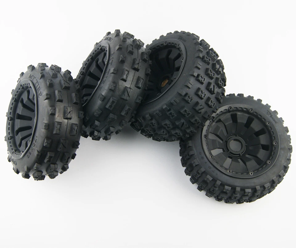 Front Rear Knobby Off Road Tires for HPI Rovan KM Baja 5b 5t Buggy 170 X 60 80mm - Image 1 of 1