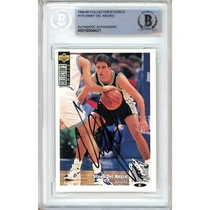 1994-95 Collectors Choice #115 Vinny Del Negro Signed Card AUTO Beckett Spurs - Picture 1 of 5