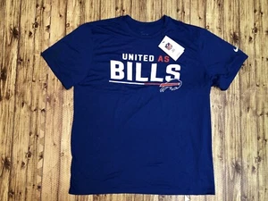 NFL Nike Dri-Fit BUFFALO BILLS Football UNITED AS BILLS Blue Mens Shirt XL NEW - Picture 1 of 6