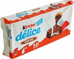 10 x KINDER DELICE Soft Chocolate Bars with Cocoa and Milk Filling 39g 1.4oz - Picture 1 of 7