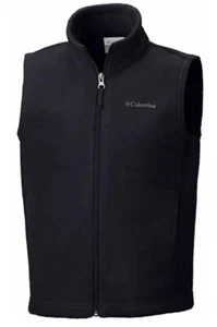 NWT BOYS COLUMBIA STEENS MOUNTAINS BLACK FLEECE ZIP VEST SIZE XXS 4/5 ~ MSRP $30 - Picture 1 of 10
