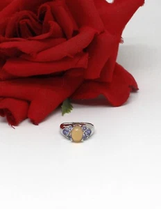 Sterling Silver Simulated Opal & Tanzanite Ring Size 5 6.33g CAT RESCUE - Picture 1 of 2
