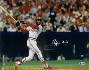 OZZIE SMITH METALLIC 11X14 PHOTO ST. LOUIS CARDINALS HOF AUTOGRAPH BAS 544 - Picture 1 of 1