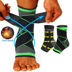 Ankle Brace Support Compression Sleeve Foot Tendon Plantar Fasciitis Pain Relief - Picture 1 of 9