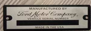 Ford VIN ID CHASSIS plate or sticker + your text - Picture 1 of 1