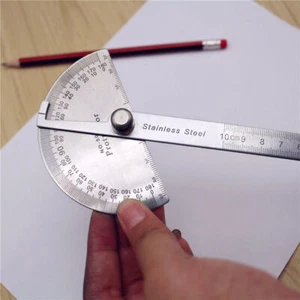 Stainless Steel Precise SAE Protractor 0-180° Woodwork Construction Angle Ruler - Picture 1 of 10