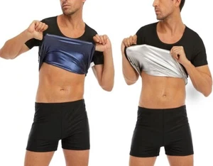 Herren Schweiß Sauna Taille Trainer Thermo Shirt Gewichtsverlust Tank Tops Body Shaper - Bild 1 von 12