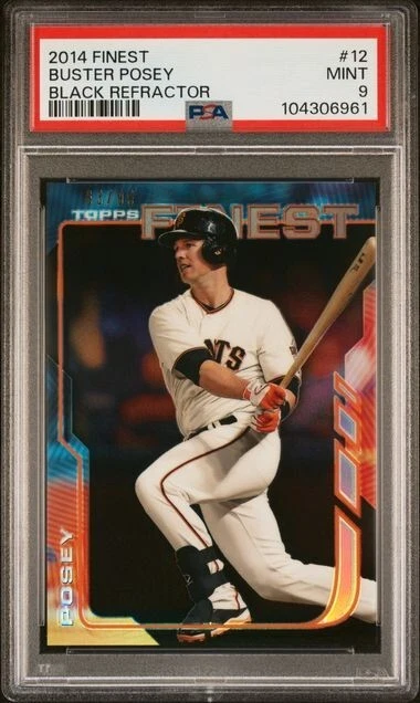 2014 Topps Finest Black Refractor /99 Buster Posey #12 PSA 9 Giants  - Image 1 of 2