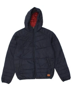 JACK & JONES Mens Hooded Padded Jacket UK 38 Medium Navy Blue Polyester CI41 - Picture 1 of 4