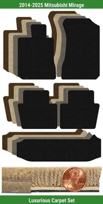 Juego de alfombrillas de lujo personalizadas para Mitsubishi Mirage 2014-2025 (5 piezas) #10AB Foto 1 de 4