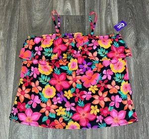 NEW WOMENS PLUS SIZE XXL 20-22 FLORAL SLEEVELESS CASUAL TOP STRETCH BASIC - Picture 1 of 8