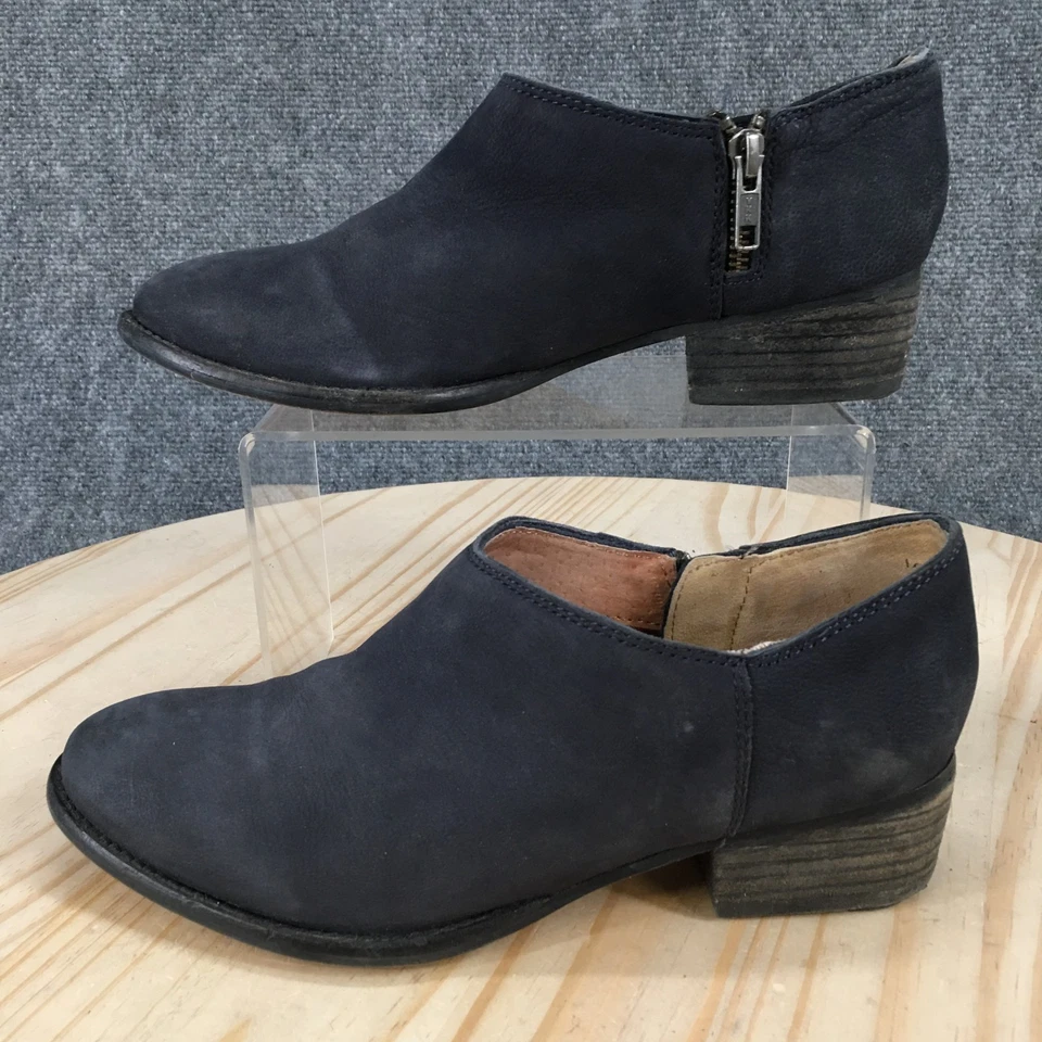 Botas Seychelles Mujer 6.5 Azul Botines Gamuza Tacones Informales Cremallera Lateral Foto 1 de 4