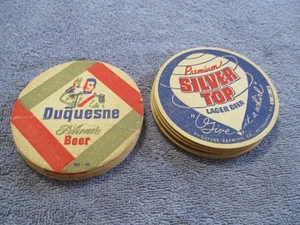 Silver Top Duquesne Pilsner Beer 11 Coasters VTG Pittsburgh Brewing Advertising - Picture 1 of 3