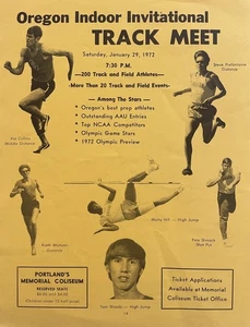 Oregon Indoor Invitational January 29, 1972 ad with Steve Prefontaine - Picture 1 of 10